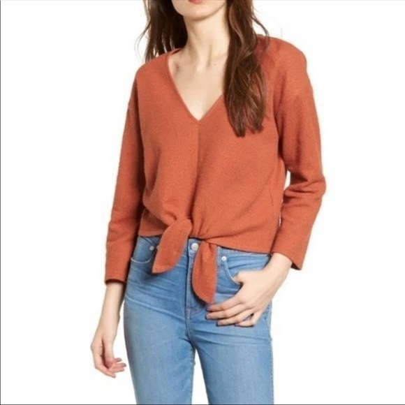 Madewell Tops - Madewell Texture & Thread Tie Front Crop Top